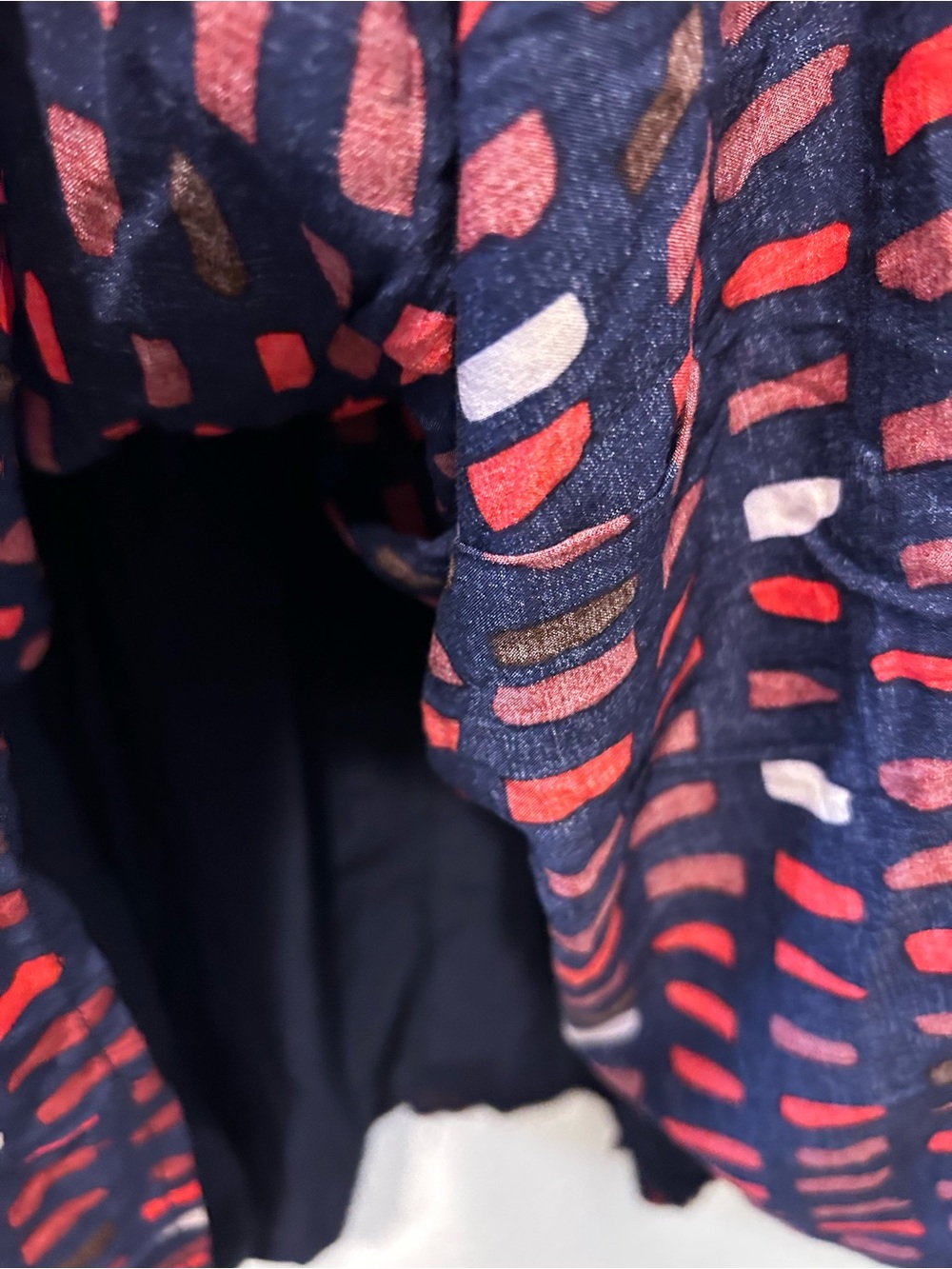 Tylho by Anthropologie Sleeveless Midi Dress in Burgundy and Navy Abstract Print - Picture 9 of 9